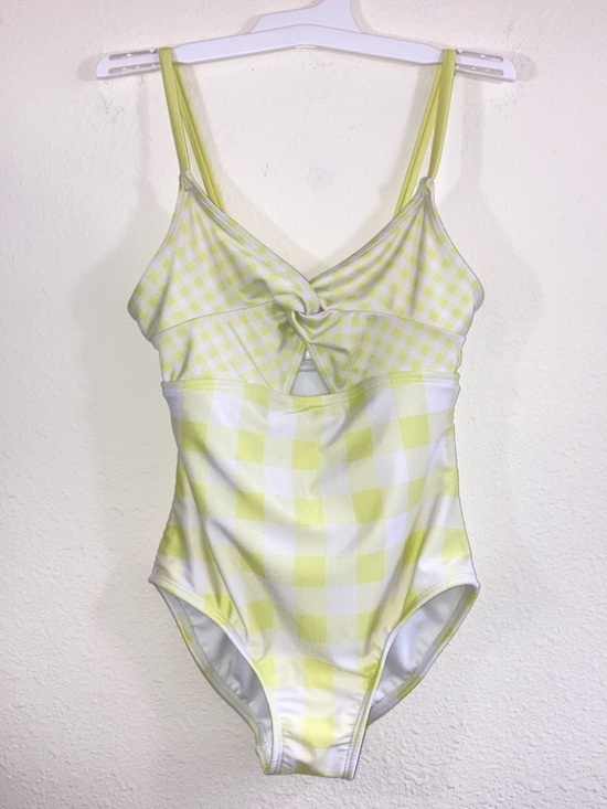 Cat & Jack Other - Cat & Jack Yellow White Gingham One-Piece Swimsuit Twist Front